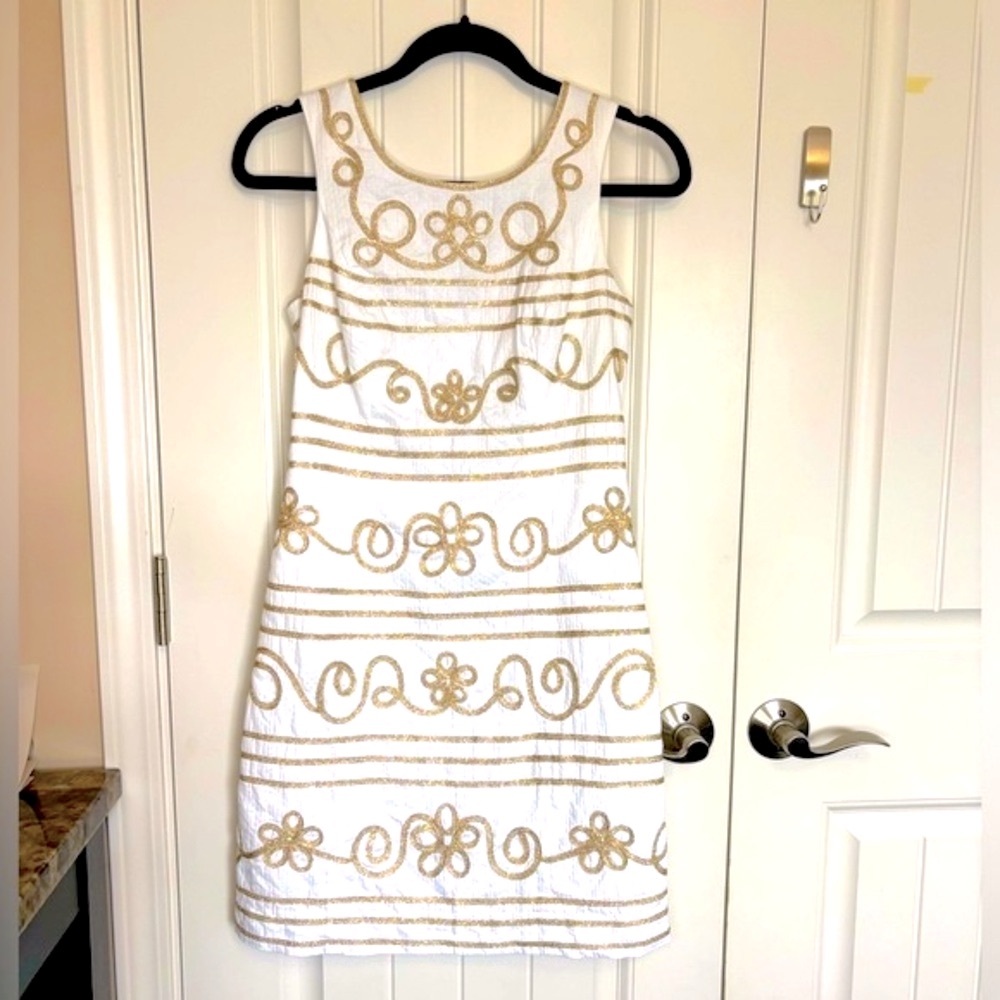 Lilly Pulitzer Lennox Resort White Gold Icing on the Cake Soutache Shift…